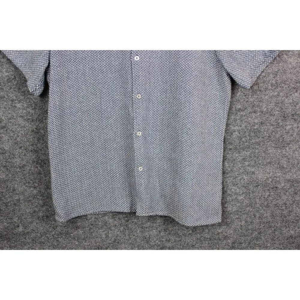 Larsson & Co Premium Men's Textured Herringbone Weave Shirt Blue‎ Size XL